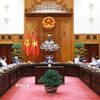 Thủ tướng Phạm Minh Chính chủ trì họp Thường trực Chính phủ về các dự án đường sắt. (Ảnh: Dương Giang/TTXVN)