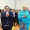 Thủ tướng Phạm Minh Chính và bà Amina J. Mohammed, Phó Tổng Thư ký Liên hợp quốc tham dự Đối thoại giữa các Nhà lãnh đạo với doanh nghiệp. (Ảnh: Dương Giang/TTXVN)