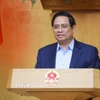 Thủ tướng Phạm Minh Chính kết luận Phiên họp Chính phủ thường kỳ tháng 2 năm 2026. (Ảnh: Dương Giang/TTXVN)