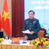 Thượng tướng Hoàng Xuân Chiến, Ủy viên Trung ương Đảng, Thứ trưởng Bộ Quốc phòng, Trưởng Cơ quan Thường trực Ban Chỉ đạo Quốc gia 701 phát biểu chỉ đạo hội nghị. (Ảnh: Phạm Kiên/TTXVN)