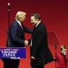 Tổng thống Mỹ Donald Trump (trái) và tỷ phú Elon Musk tại một sự kiện ở Washington. (Ảnh: Kyodo/TTXVN)