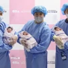 Các em bé sơ sinh tại bệnh viện ở Goyang, Hàn Quốc, ngày 1/1/2025. (Ảnh: Yonhap/TTXVN)