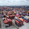 Kho bãi chứa container tại cảng Tân Vũ (Hải Phòng). (Ảnh: Tuấn Anh/TTXVN)