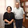 Đại sứ Phạm Thị Thu Hương làm việc với Thị trưởng Patras, Kostas Peletidis. (Ảnh: Đại sứ quán Việt Nam tại Hy Lạp cung cấp)