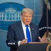 Tổng thống Mỹ Donald Trump trong cuộc họp báo tại Nhà Trắng. (Ảnh: THX/TTXVN)