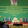 Quang cảnh sự kiện công bố triển khai chương trình xúc tiến đầu tư đặc biệt vào 4 tỉnh khu vực Đông Bắc Campuchia. (Ảnh: Huỳnh Thảo/TTXVN)