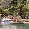 Lực lượng chức năng tỉnh Quảng Ninh kiểm tra hệ thống lồng bè nuôi trồng thủy sản trái phép trên Vịnh Hạ Long. (Ảnh: TTXVN phát)
