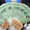 Đồng tiền mệnh giá 10.000 won của Hàn Quốc. (Ảnh: AFP/TTXVN)