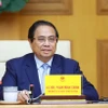 Thủ tướng Phạm Minh Chính phát biểu tại Hội nghị cấp cao trực tuyến về khí hậu. (Ảnh: Dương Giang/TTXVN)