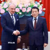 Đại tướng Lương Tam Quang, Bộ trưởng Bộ Công an tiếp Bộ trưởng Bộ Ngoại giao và các vấn đề châu Âu Cộng hòa Croatia Gordan Grlić Radman. (Ảnh: Phạm Kiên/TTXVN)