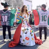 Hoạt náo viên tại một sự kiện cổ động cho World Cup 2026. (Ảnh: Phi Hùng/TTXVN)