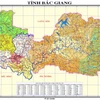 Bản đồ hành chính tỉnh Bắc Giang. (Ảnh: Cổng Thông tin Điện tử tỉnh Bắc Giang)