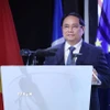 Thủ tướng Phạm Minh Chính phát biểu tại Diễn đàn Doanh nghiệp Việt Nam-Pháp. (Ảnh: Dương Giang/TTXVN)