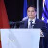 Thủ tướng Phạm Minh Chính phát biểu tại Diễn đàn Doanh nghiệp Việt Nam-Pháp. (Ảnh: Dương Giang/TTXVN)