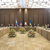 Quang cảnh vòng đàm phán 3 bên giữa Nga, Mỹ và Ukraine tại Geneva, Thụy Sĩ, ngày 17/2/2026. (Ảnh: THX/TTXVN)