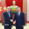Tổng Bí thư Tô Lâm tiếp Đại sứ Liên bang Nga tại Việt Nam Gennady Bezdetko. (Ảnh: Thống Nhất/TTXVN)
