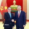 Tổng Bí thư Tô Lâm tiếp Bộ trưởng Ngoại giao Cuba Bruno Rodríguez Parrilla. (Ảnh: Thống Nhất/TTXVN)