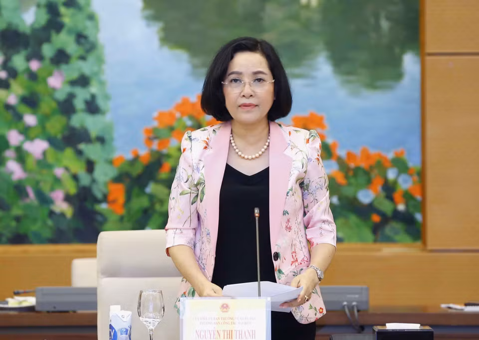 Trưởng Ban Công tác đại biểu Nguyễn Thị Thanh phát biểu. (Ảnh: Doãn Tấn/TTXVN)