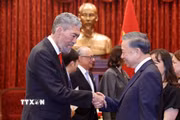 Tổng Bí thư, Chủ tịch nước Tô Lâm tiếp đồng chí Miguel Mejia, Tổng Bí thư Đảng Phong trào Cánh tả Thống nhất (MIU), Cộng hòa Dominica. (Ảnh: Thống Nhất/TTXVN)