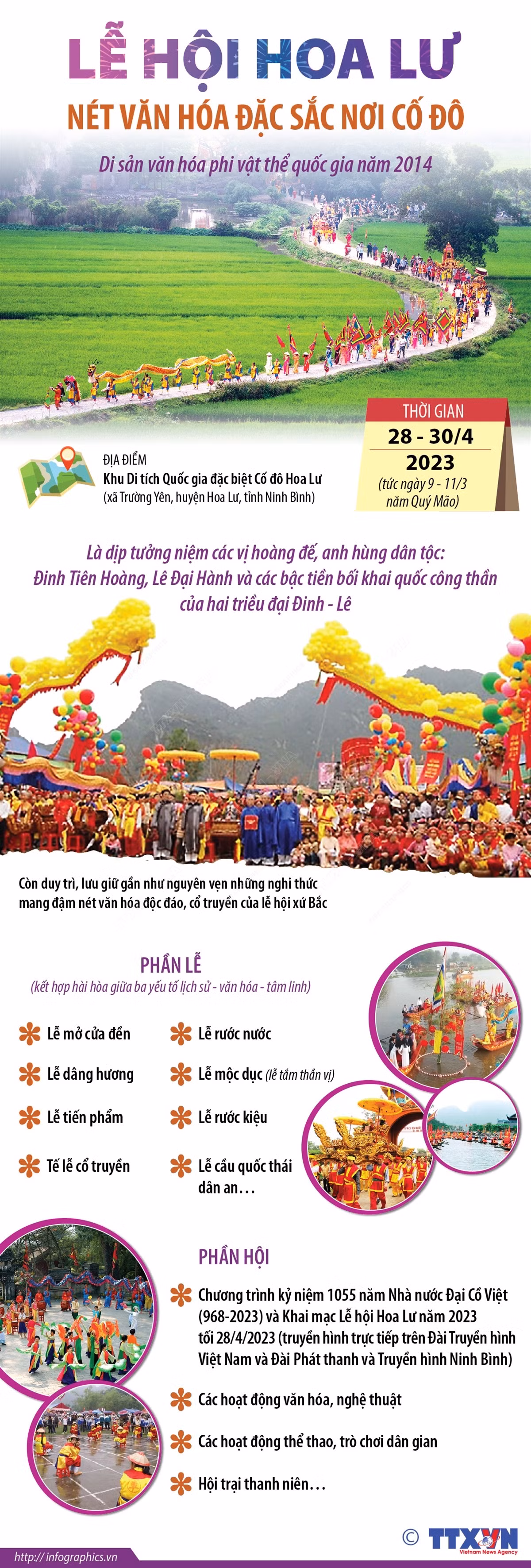 [Infographics] Lễ hội Hoa Lư: Nét văn hóa đặc sắc nơi Cố đô ảnh 1