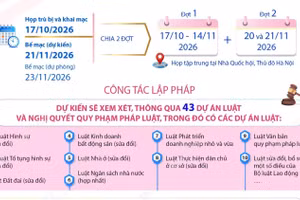Kỳ họp thứ 2, Quốc hội khóa XVI dự kiến xem xét, thông qua 43 dự án luật, nghị quyết