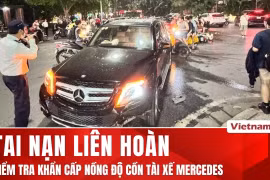 Tài xế Mercedes vi phạm nồng độ cồn trong vụ tai nạn liên hoàn ở Hà Nội