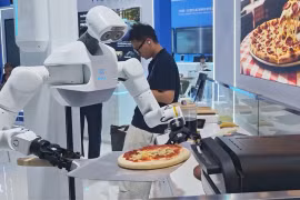 Robot làm pizza, phục vụ trà tại hội chợ Trung Quốc - ASEAN 