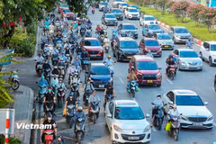 Giá dịch vụ kiểm định khí thải xe máy sẽ do cơ sở đăng kiểm tự quyết định. (Ảnh: Hoài Nam/Vietnam+)