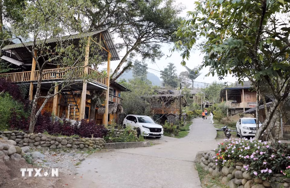 Những năm gần đây, Lao Chải đã trở thành một trong những điểm đến hấp dẫn cho du khách. (Ảnh: Quý Trung/TTXVN)