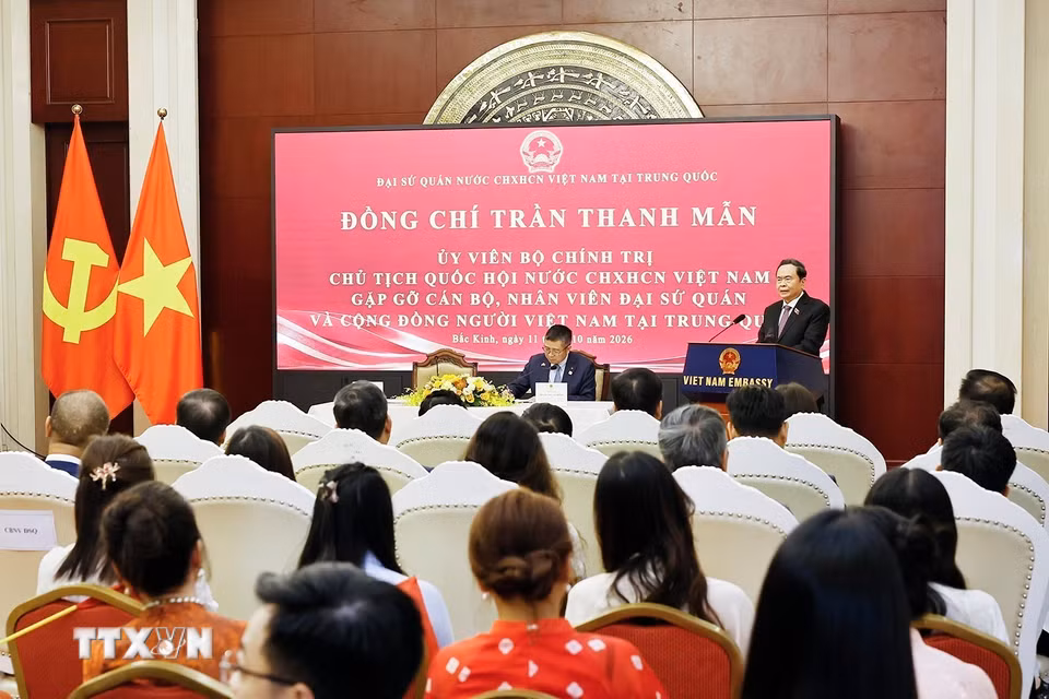 Chủ tịch Quốc hội Trần Thanh Mẫn phát biểu. (Ảnh: Doãn Tấn/TTXVN)