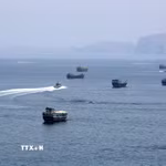 Quang cảnh eo biển Hormuz ngày 20/6/2026. (Ảnh: THX/TTXVN phát)