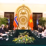 Quang cảnh buổi tham vấn chính trị cấp Thứ trưởng Ngoại giao Việt Nam-Na Uy năm 2023. (Ảnh: Văn Điệp/TTXVN)