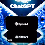 Biểu tượng Tập đoàn công nghệ Mỹ OpenAI. (Ảnh: AFP/TTXVN)