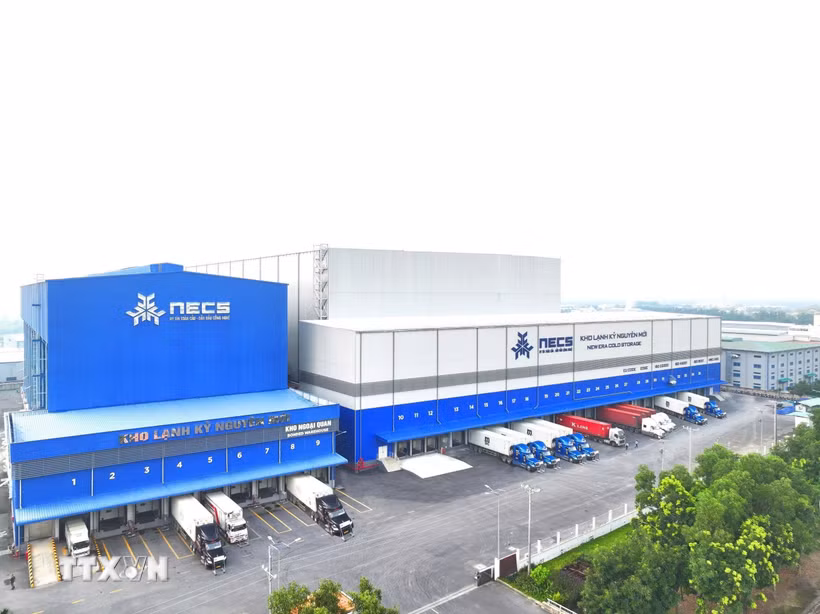 Hệ thống kho lạnh góp phần bảo quản hàng hóa, nông sản, nâng cao năng lực lưu trữ và phục vụ hoạt động logistics tại Tây Ninh. (Ảnh: TTXVN phát)