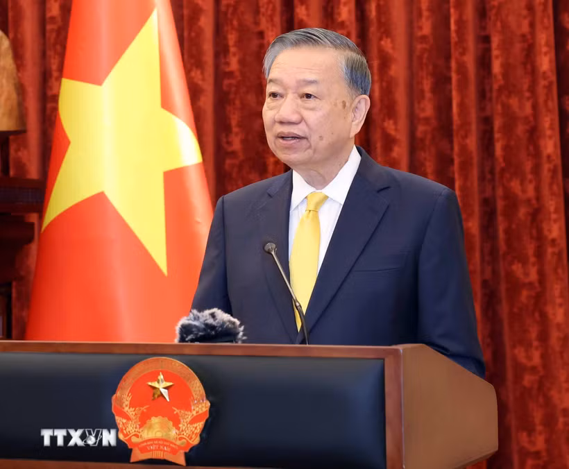 Tổng Bí thư, Chủ tịch nước Tô Lâm phát biểu giao nhiệm vụ. (Ảnh: Thống Nhất/TTXVN)