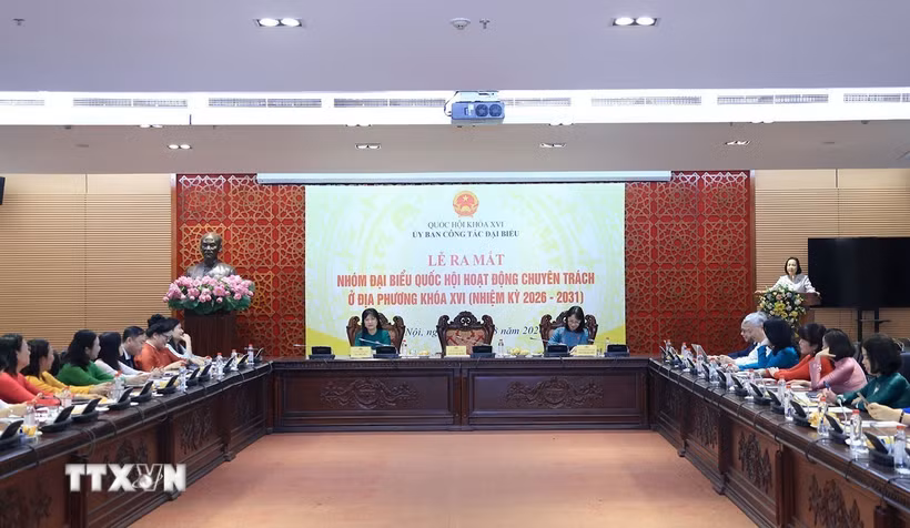 Phó Chủ tịch Quốc hội Nguyễn Thị Thanh dự Lễ ra mắt Nhóm đại biểu Quốc hội hoạt động chuyên trách ở địa phương khoá XVI (nhiệm kỳ 2026-2031). (Ảnh: Tuấn Anh/TTXVN)