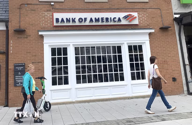 Chi nhánh của Bank of America. (Ảnh: Ngọc Quang/TTXVN)