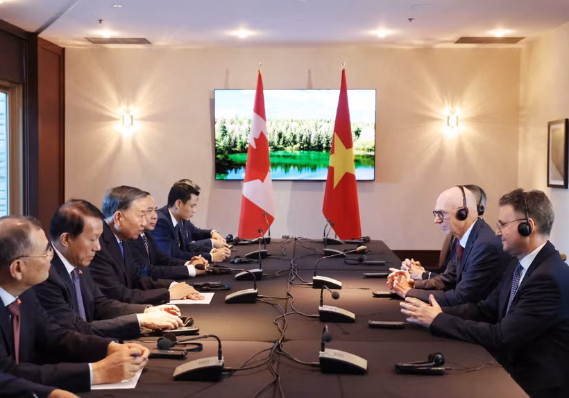 Tổng Bí thư, Chủ tịch nước Tô Lâm tiếp Giáo sư Graham Carr, Hiệu trưởng Trường Đại học Concordia. (Ảnh: Thống Nhất/TTXVN)