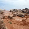 Cảnh tàn phá do mưa lũ gây ra bởi cơn bão Daniel ở thành phố Derna (Libya), ngày 11/9/2023. (Ảnh: AFP/TTXVN)