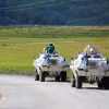 Lực lượng lâm thời của Liên hợp quốc tại Liban (UNIFIL) tuần tra tại biên giới Liban - Israel ở Marjayoun. (Ảnh: THX/TTXVN)
