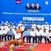 Hoạt động vận động tranh cử tại trụ sở Đảng bộ CPP Thủ đô Phnom Penh trong ngày đầu của chiến dịch vận động tranh cử Thượng viện Campuchia khóa V (10/02). (Ảnh: TTXVN phát)