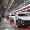 Dây chuyền lắp ráp xe ôtô tại cơ sở sản xuất của Tesla ở Austin, Mỹ. (Ảnh: AFP/TTXVN)