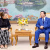 Phó Thủ tướng Trần Hồng Hà tiếp bà Mette Ekeroth, Đại biện lâm thời Đại sứ quán Đan Mạch tại Việt Nam. (Ảnh: Văn Điệp/TTXVN)