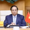 Thủ tướng Phạm Minh Chính phát biểu tại hội nghị. (Ảnh: Doãn Tấn/TTXVN)