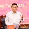 Ông Nguyễn Xuân Thắng phát biểu tại buổi làm việc. (Ảnh: Trung Kiên/TTXVN)