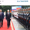 Ảnh chụp màn hình bài đăng trên tờ La Nacion về chuyến thăm Việt Nam của Tổng thống Nga Vladimir Putin. (Ảnh: Diệu Hương/TTXVN)