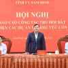 Ủy viên BCH Trung ương Đảng, Bí thư Tỉnh ủy Nam Định Phạm Gia Túc phát biểu chỉ đạo hội nghị. (Nguồn: báo Nam Định)