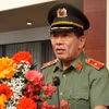 Thiếu tướng Vũ Xuân Viên, Giám đốc Công an thành phố Đà Nẵng phát biểu tại Lễ ra quân. (Ảnh: Quốc Dũng/TTXVN)