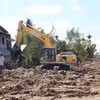 Thi công Cầu Rạch Miễu 2 đoạn qua xã Thới Sơn, thành phố Mỹ Tho. (Ảnh: Minh Trí/TTXVN) 