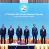 Các đại biểu chup ảnh chung tại Hội nghị Bộ trưởng Ngoại giao Hợp tác Mekong-Hàn Quốc lần thứ 12. (Ảnh: TTXVN phát)